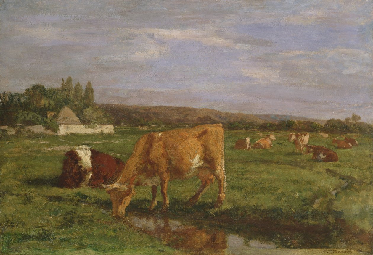 Dolina Touques, ok. 1858-62 autorstwa Eugene Louis Boudin
