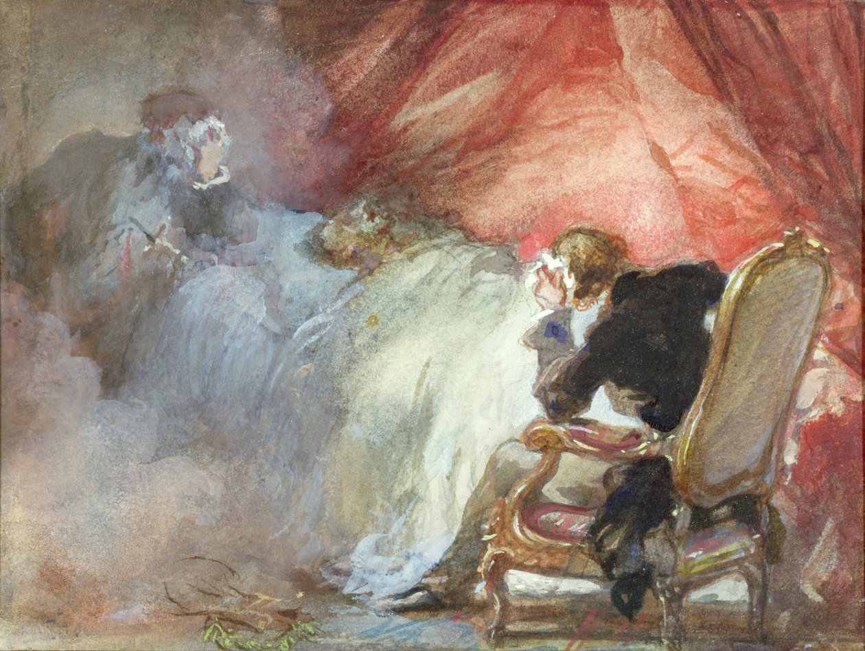 La Nuit de Decembre, z "Les Nuits" Alfreda de Musset (1810-57) autorstwa Eugene Louis Lami