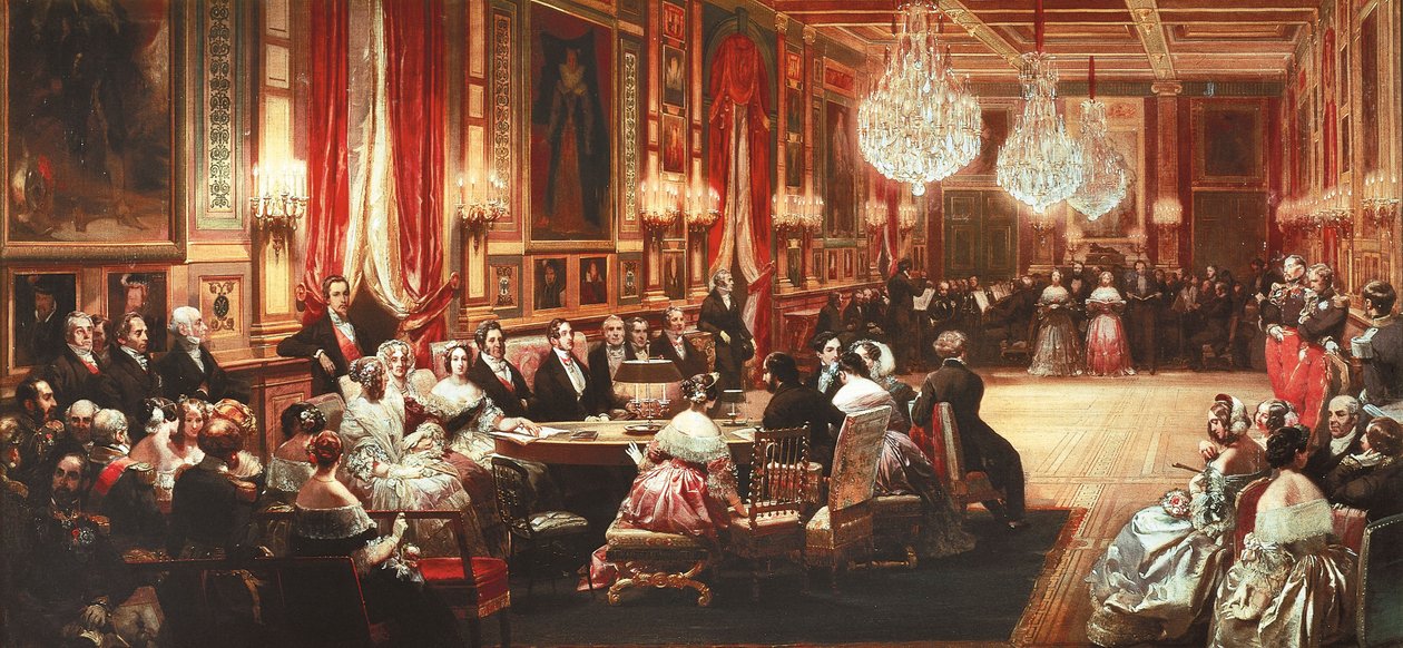 Francja, Wersal, Koncert na cześć królowej Wiktorii Wielkiej Brytanii w Sali Lustrzanej Chateau d