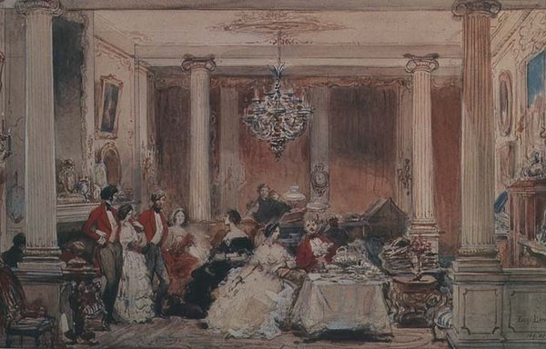 Wnętrze Colworth House, Bedfordshire autorstwa Eugene Louis Lami