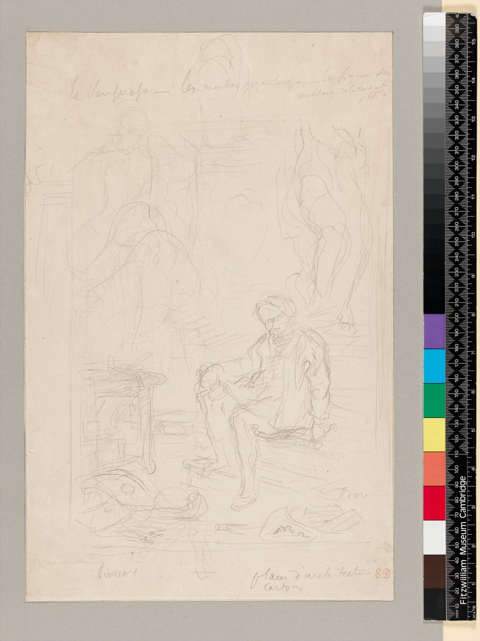 Studia do „Michelangelo w jego pracowni” autorstwa Eugene  Delacroix