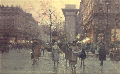 La Porte St. Denis, Paryż autorstwa Eugene Galien Laloue