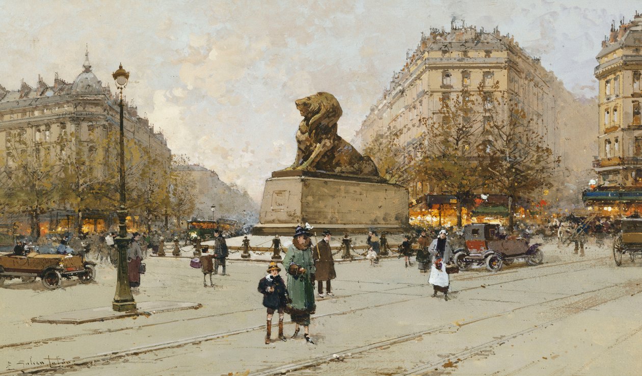 Lew z Belfort; Le Lion de Belfort autorstwa Eugene Galien Laloue