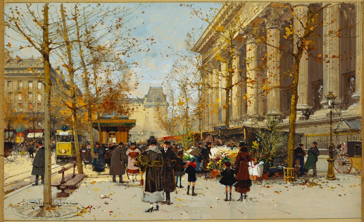 Spacer Kwiatów (gwasz) autorstwa Eugene Galien Laloue