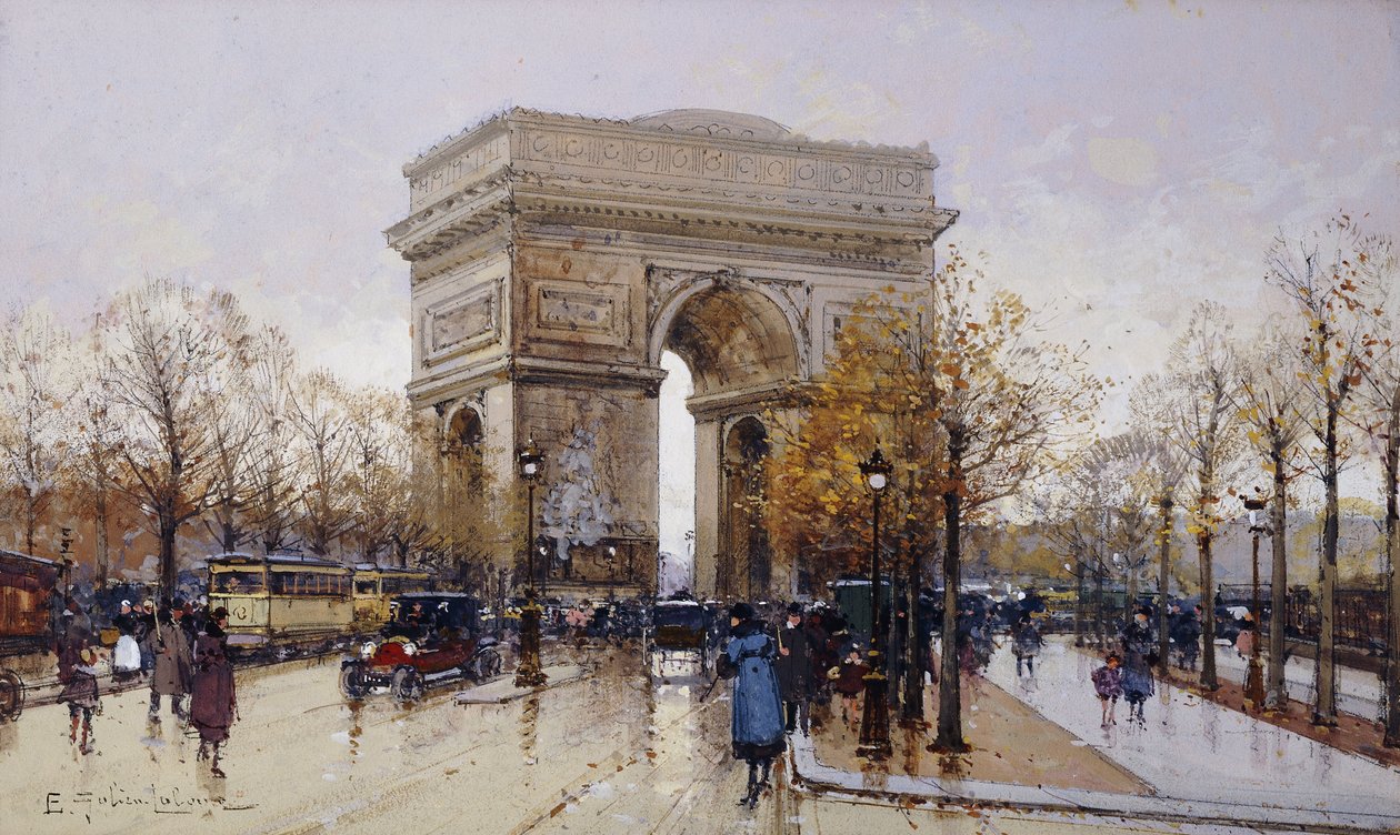 Łuk Triumfalny, Paryż autorstwa Eugene Galien Laloue