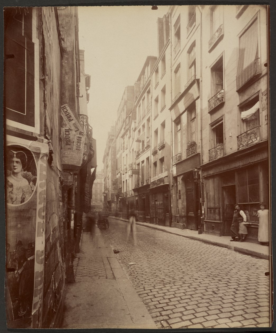 Domy przy rue Grenier Saint-Lazare 4, 6, 8 autorstwa Eugène Atget