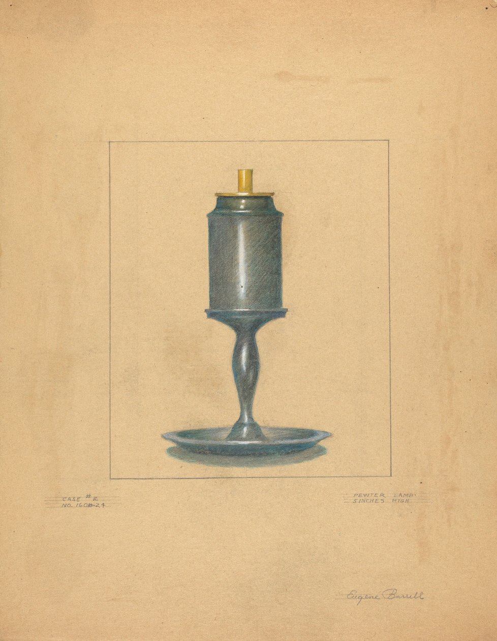 Lampa cynowa autorstwa Eugene Barrell