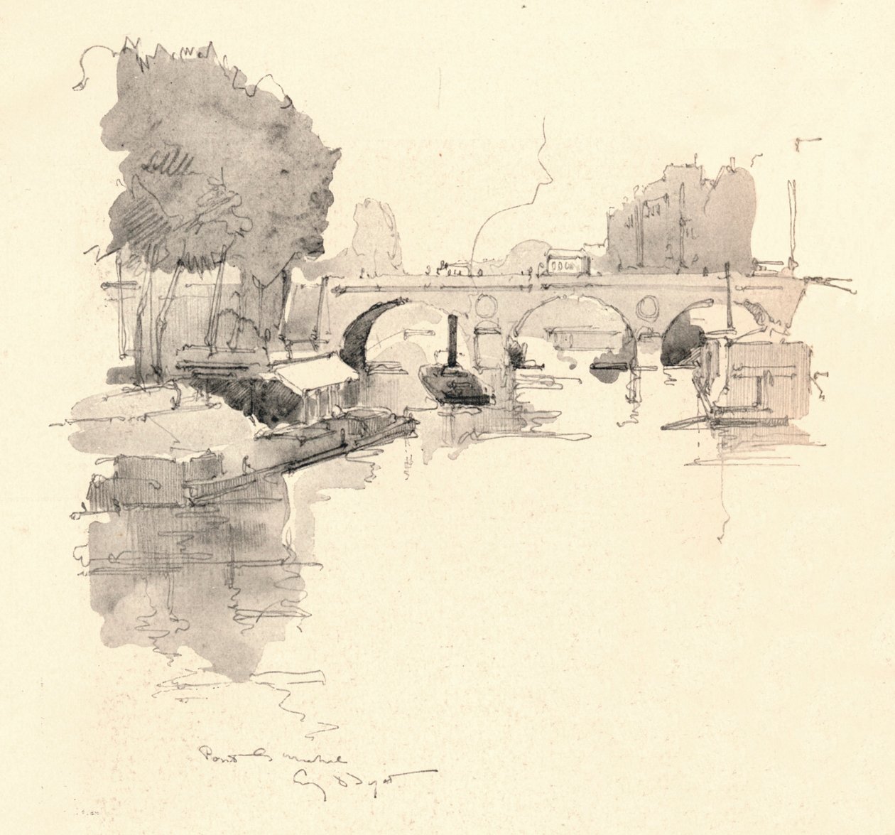 Pont St Michel, 1915 autorstwa Eugene Bejot