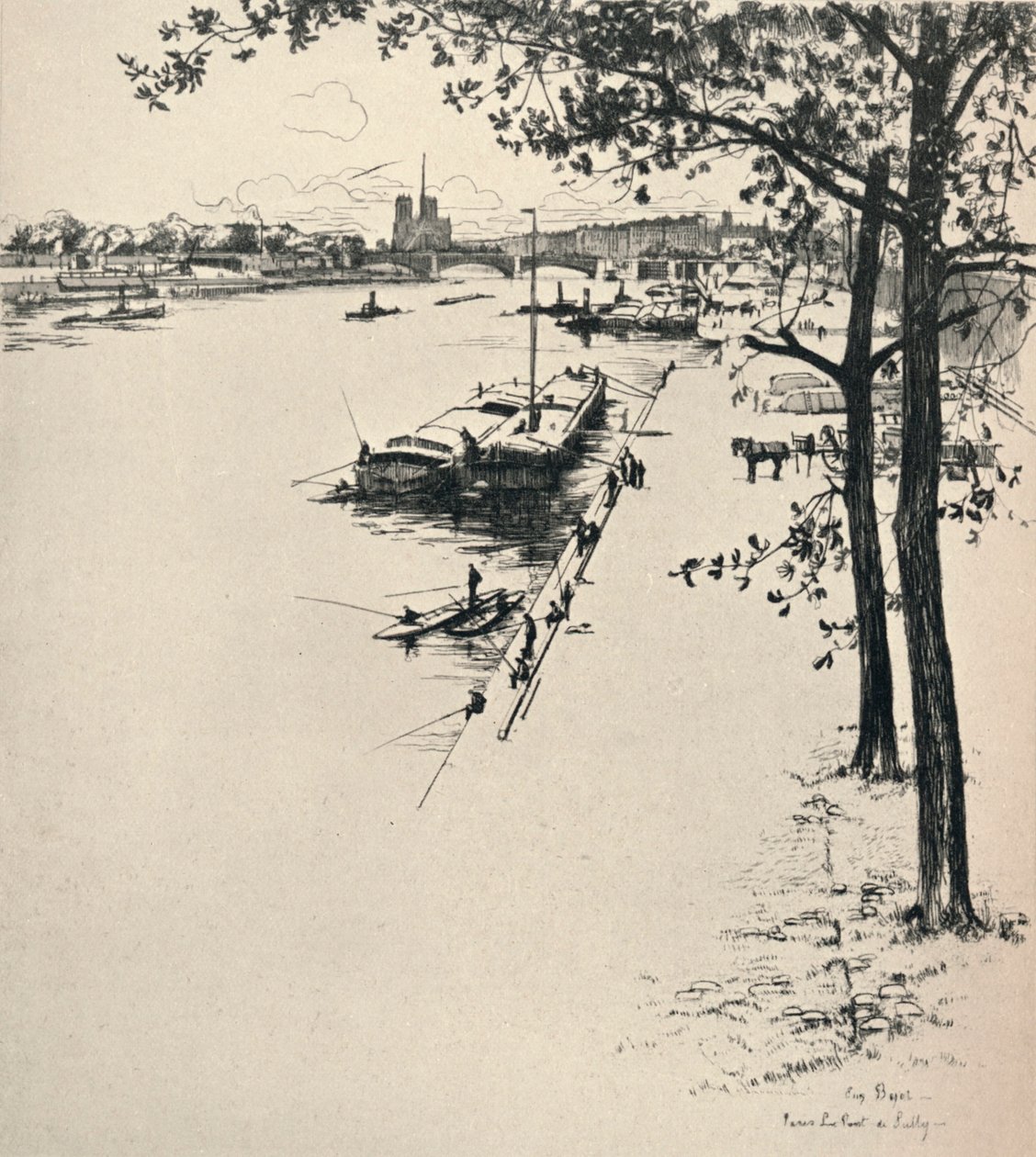 Pont de Sully, 1915 autorstwa Eugene Bejot