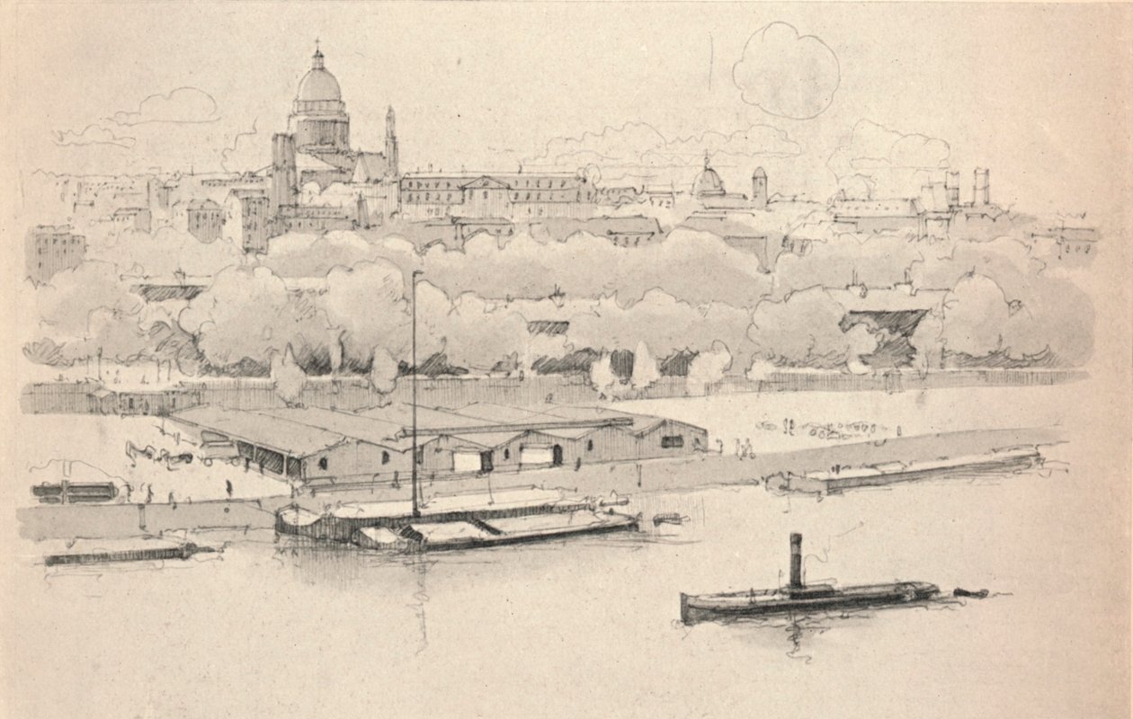 Quai St Bernard, 1915 autorstwa Eugene Bejot