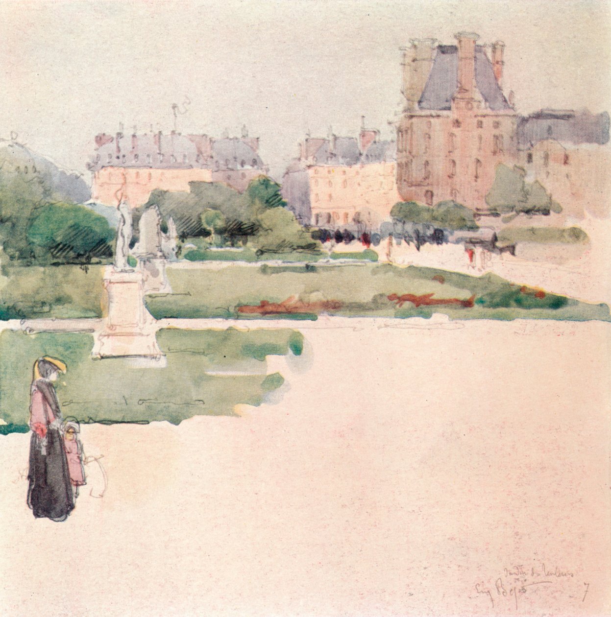 Ogrody Tuileries, 1915 autorstwa Eugene Bejot