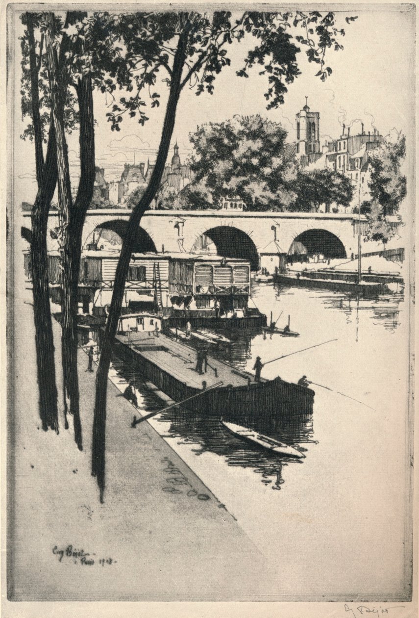 Mycie łodzi, 1915 autorstwa Eugene Bejot