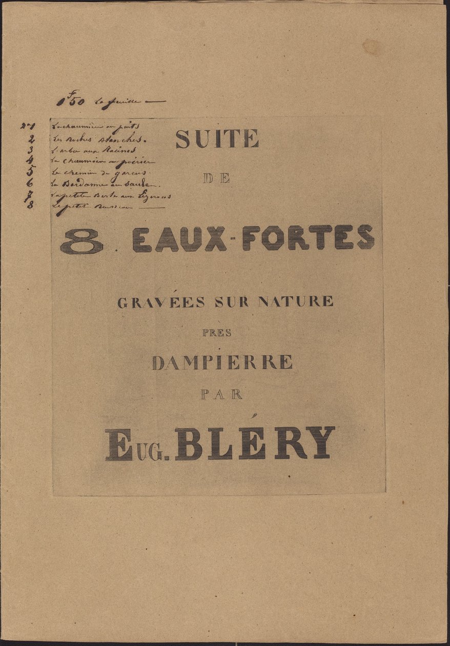 8 akwafort grawerowanych na naturze autorstwa Eugene Bléry