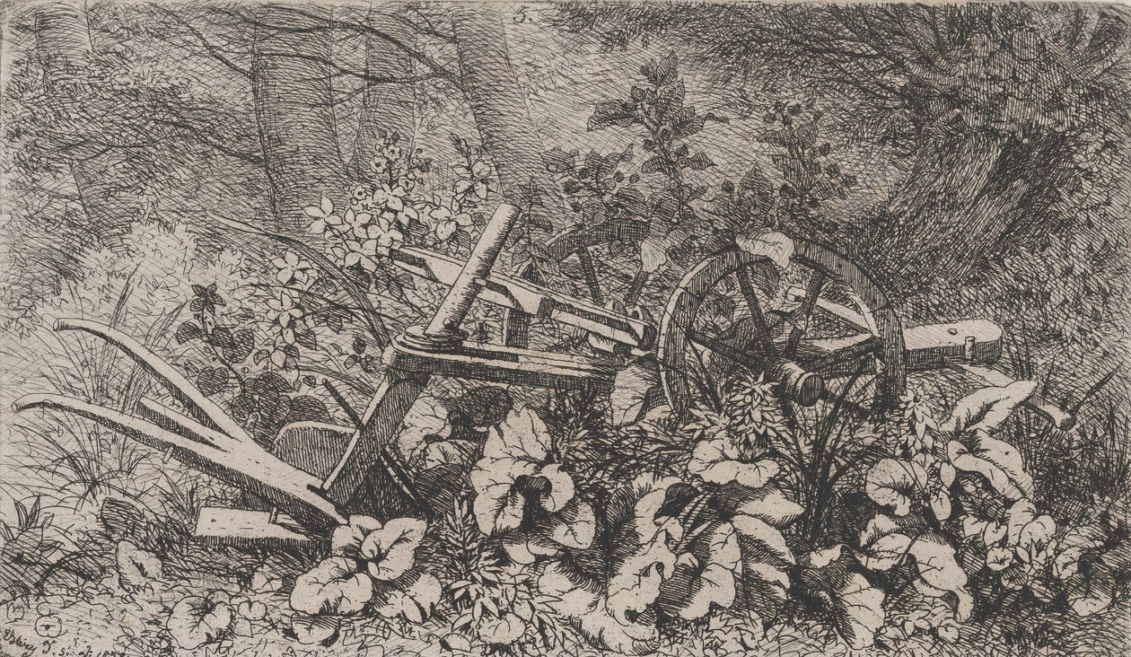 Pług z roślinami łopianowymi, 1858. autorstwa Eugene Bléry