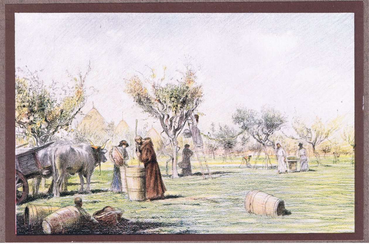 Brat Giles pracujący w winnicy, 1919 autorstwa Eugene Burnand