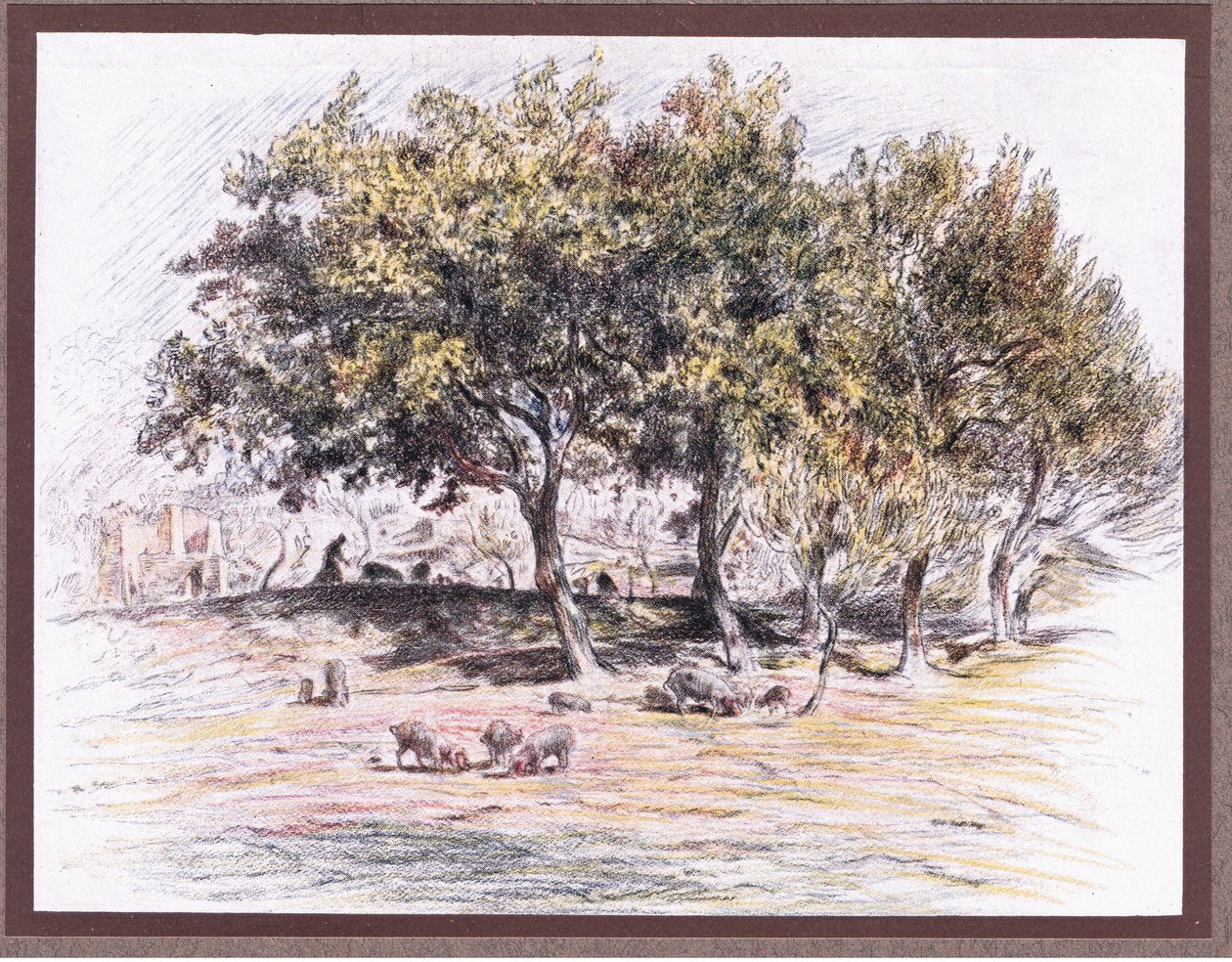 Brat Juniper odcina łapę świni, by oddać ją choremu, 1919 autorstwa Eugene Burnand