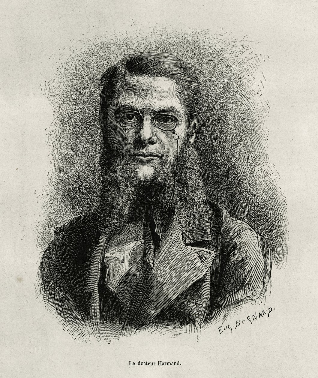 Portret dr Harmanda, grawerowany przez Eugene
