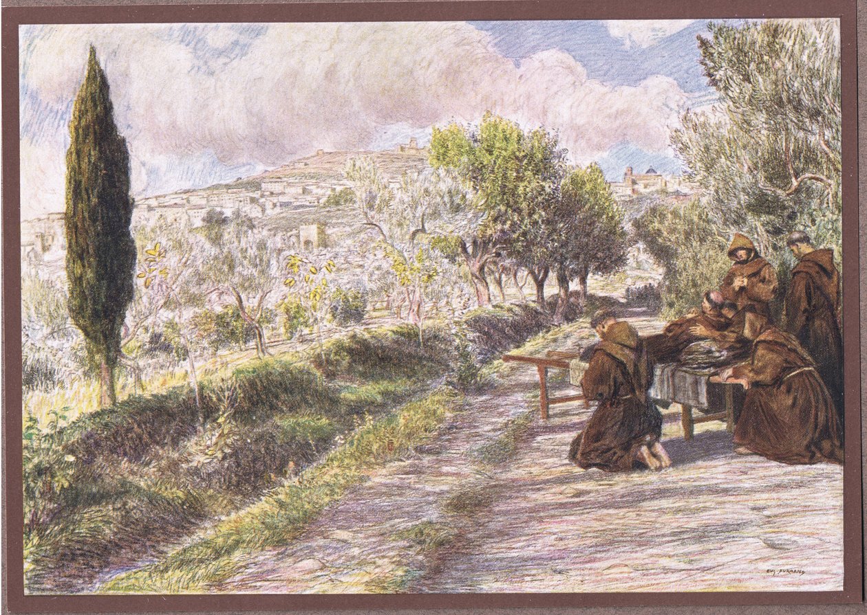 Św. Franciszek błogosławi miasto Asyż, 1919 autorstwa Eugene Burnand