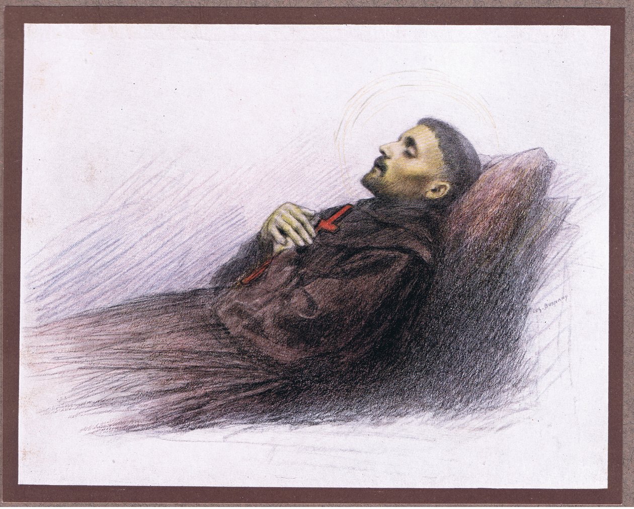 Św. Franciszek na łożu śmierci, 1919 autorstwa Eugene Burnand