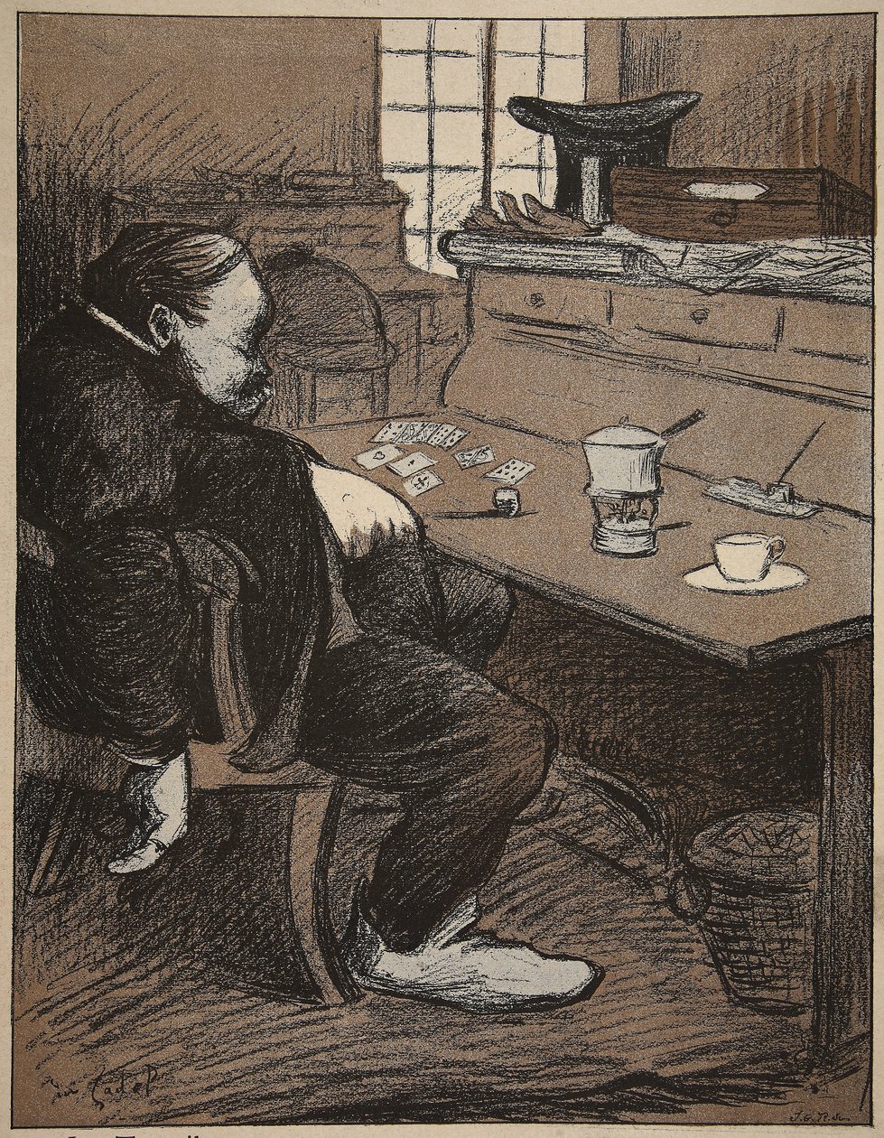 Ciężka praca, przerwa od kart i kawy!, ilustracja z „The Butter Plate: The Officials”, 9 sierpnia 1902 autorstwa Eugene Cadel