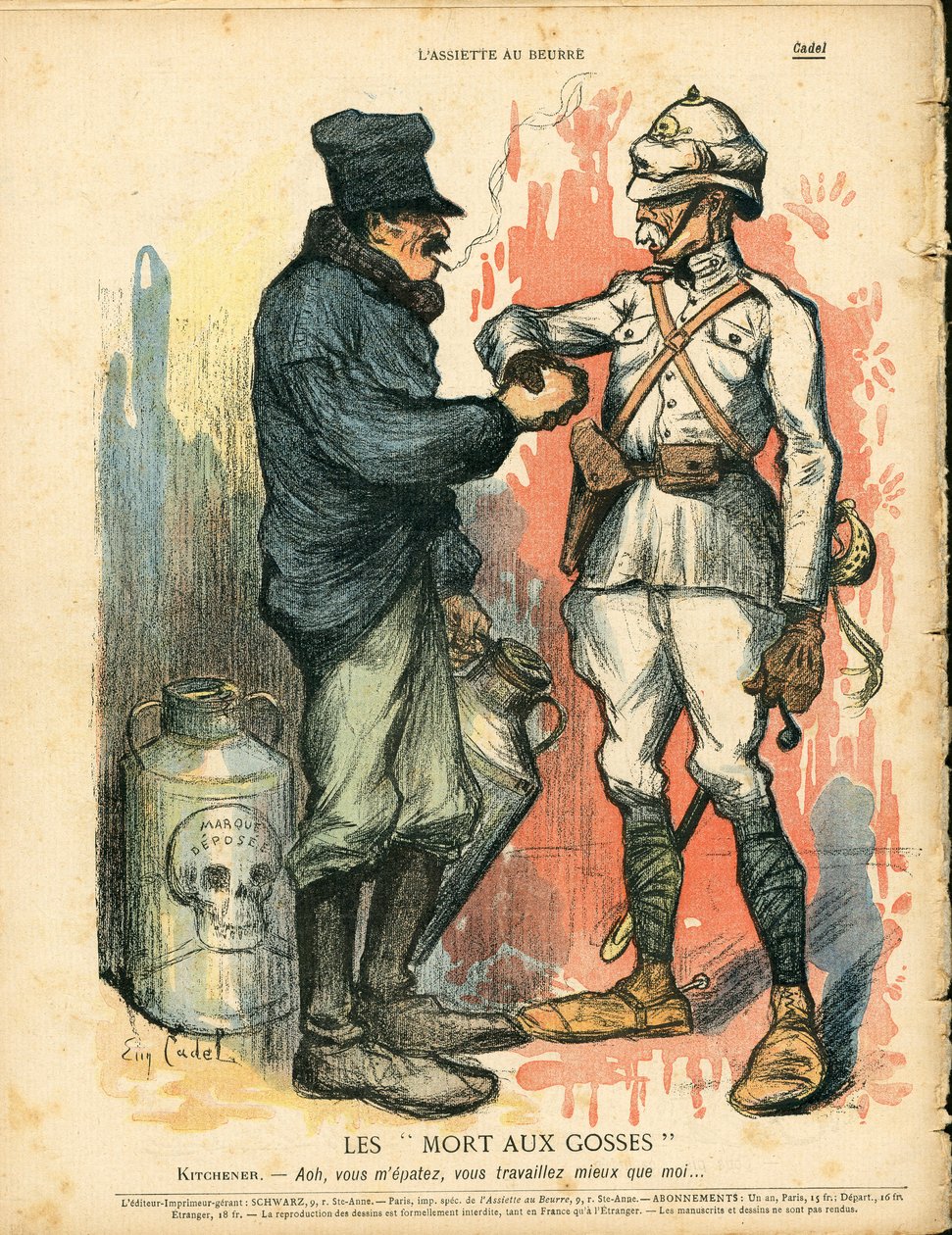 Talerz Masłowy”, Satyryczny w Kolorach autorstwa Eugene Cadel