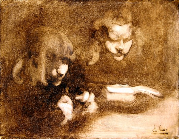 Czytanie autorstwa Eugène Carrière