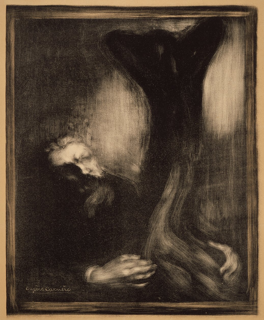 Rodin rzeźbiący autorstwa Eugène Carrière
