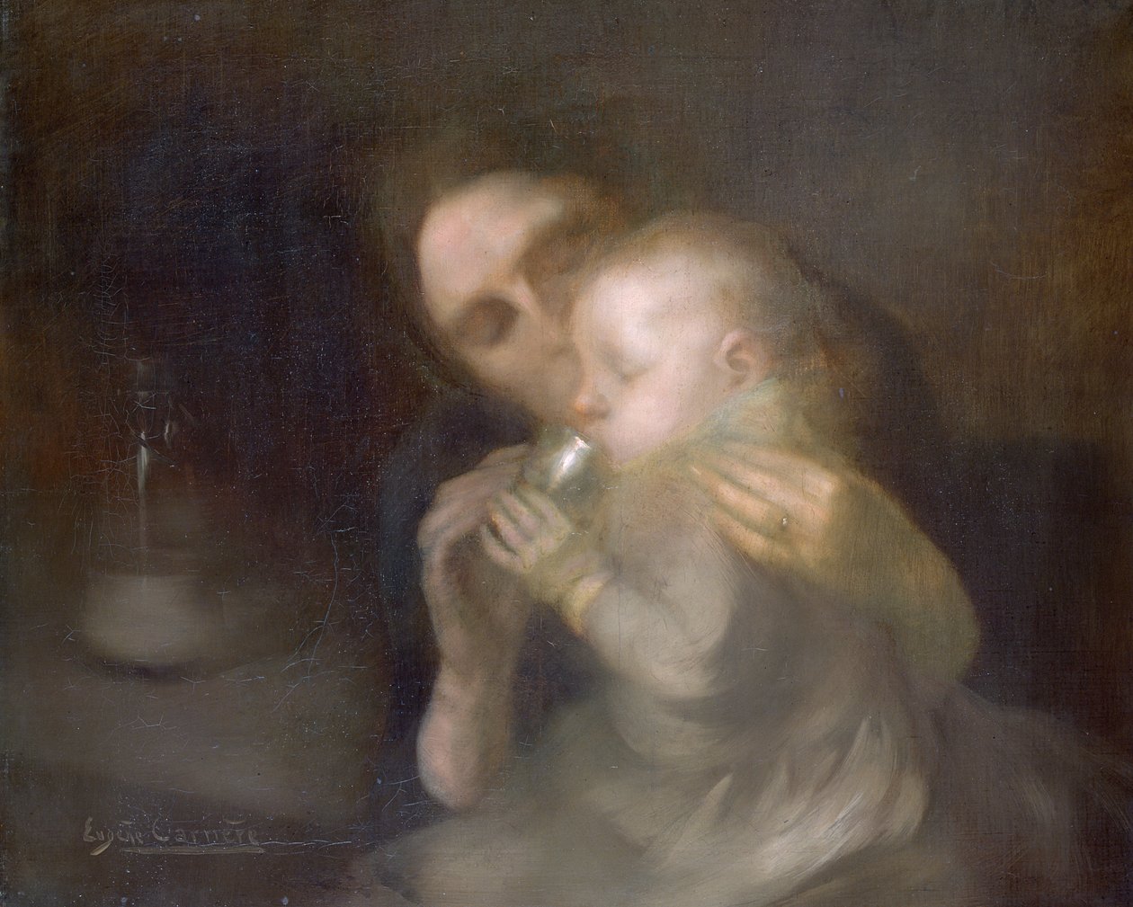 Blaszany kubek (olej na płótnie) autorstwa Eugène Carrière