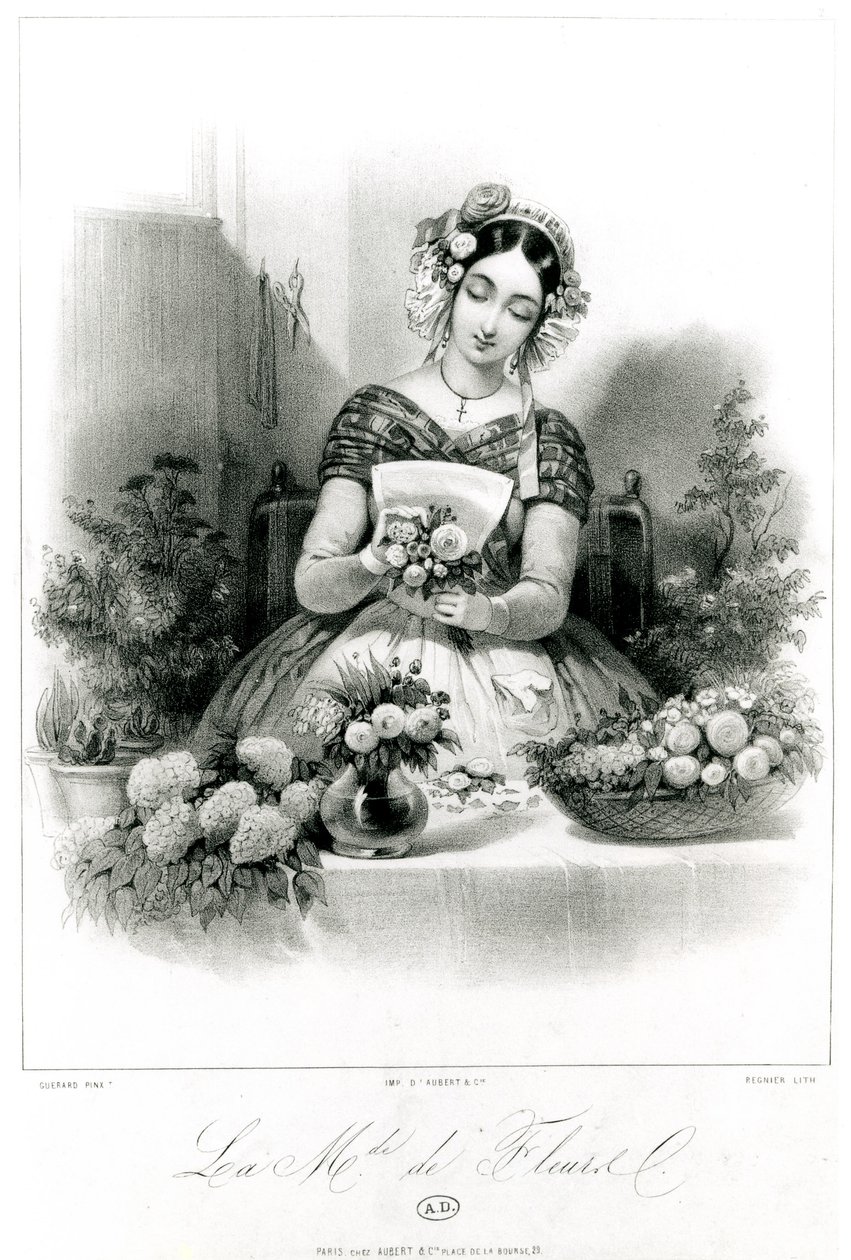 Sprzedawca kwiatów, c. 1840 autorstwa Eugene Charles Francois Guerard