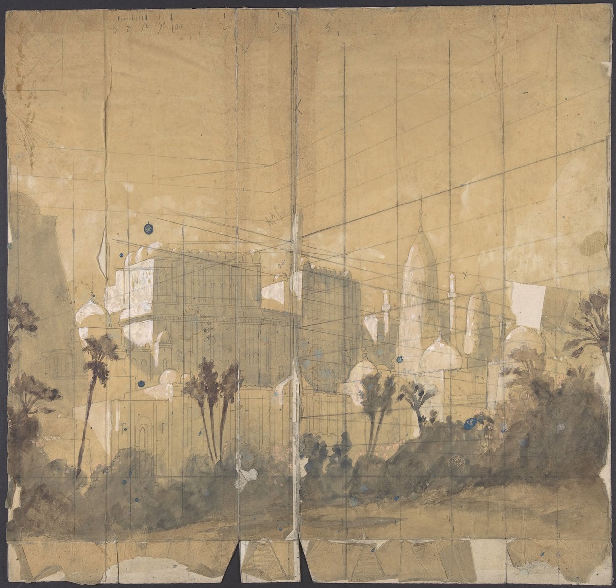 Projekt scenografii w Operze, Paryż, 1828-90. autorstwa Eugene Ciceri