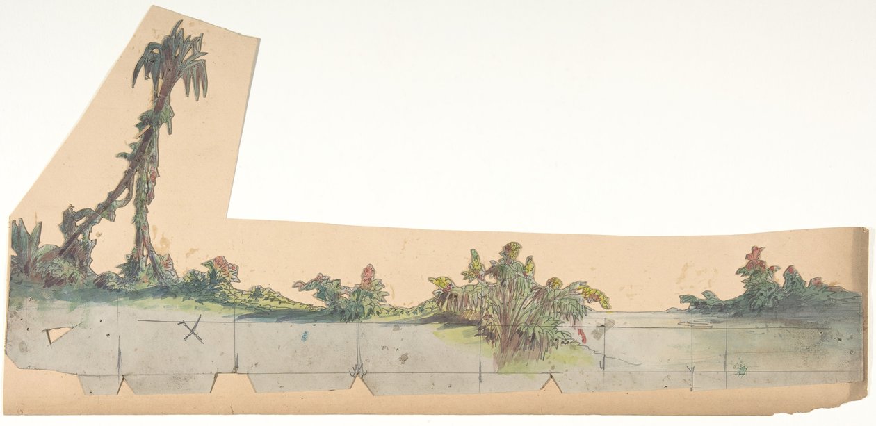Projekt scenografii w Operze, Paryż, 1828-90. autorstwa Eugene Ciceri