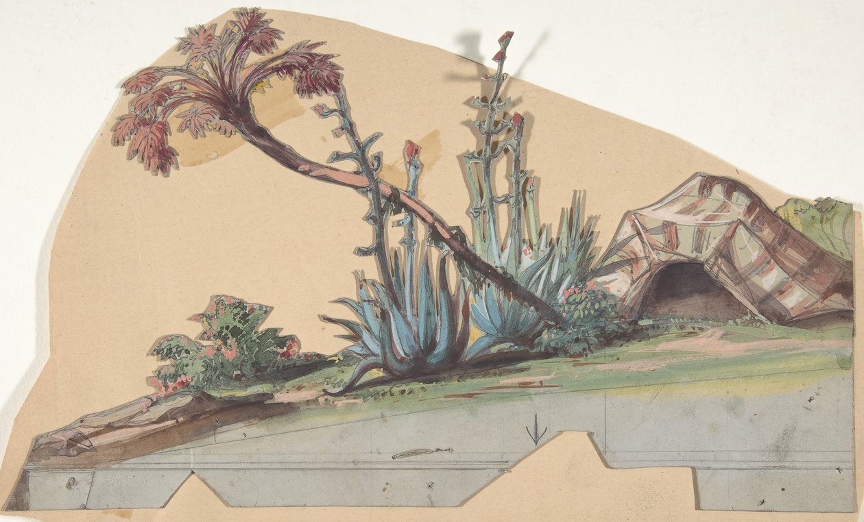 Projekt scenografii w Operze, Paryż, 1830-90. autorstwa Eugene Ciceri