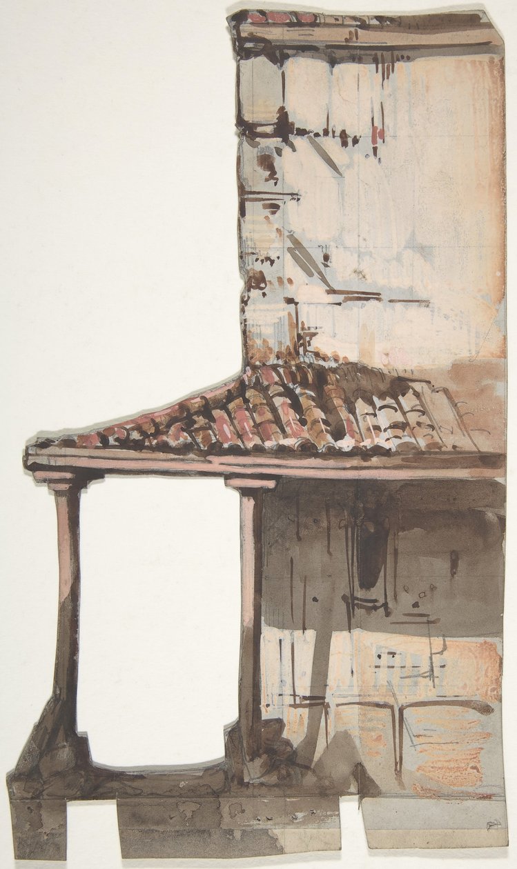 Projekt scenografii w Operze, Paryż, 1830-90. autorstwa Eugene Ciceri