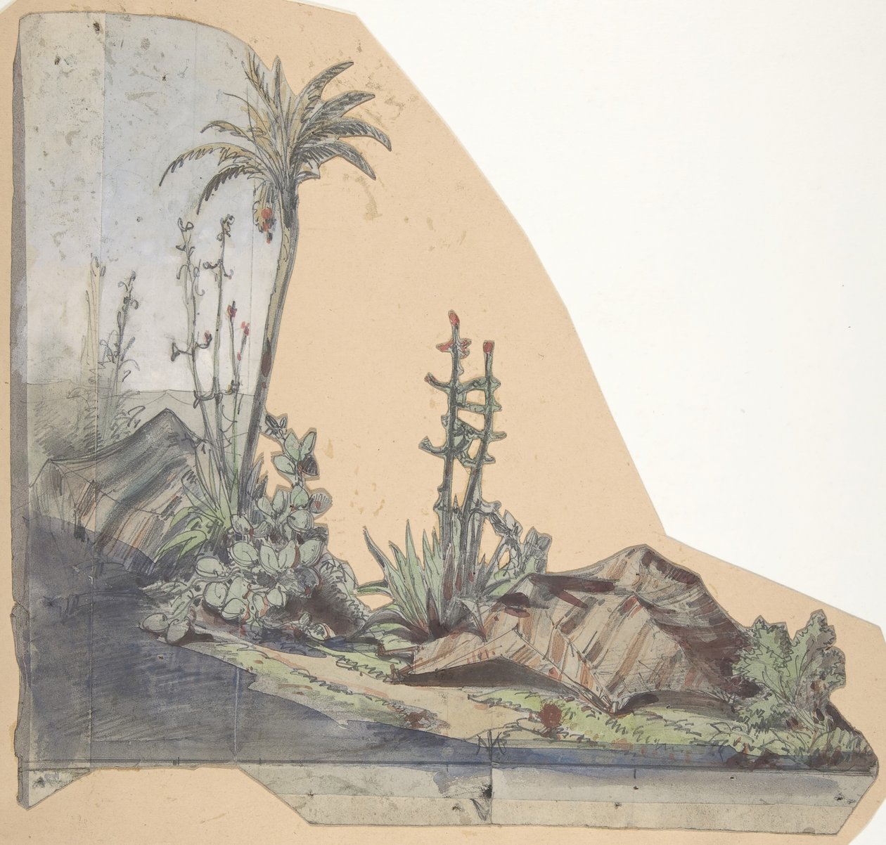 Projekt scenografii w Operze, Paryż, 1830-90. autorstwa Eugene Ciceri