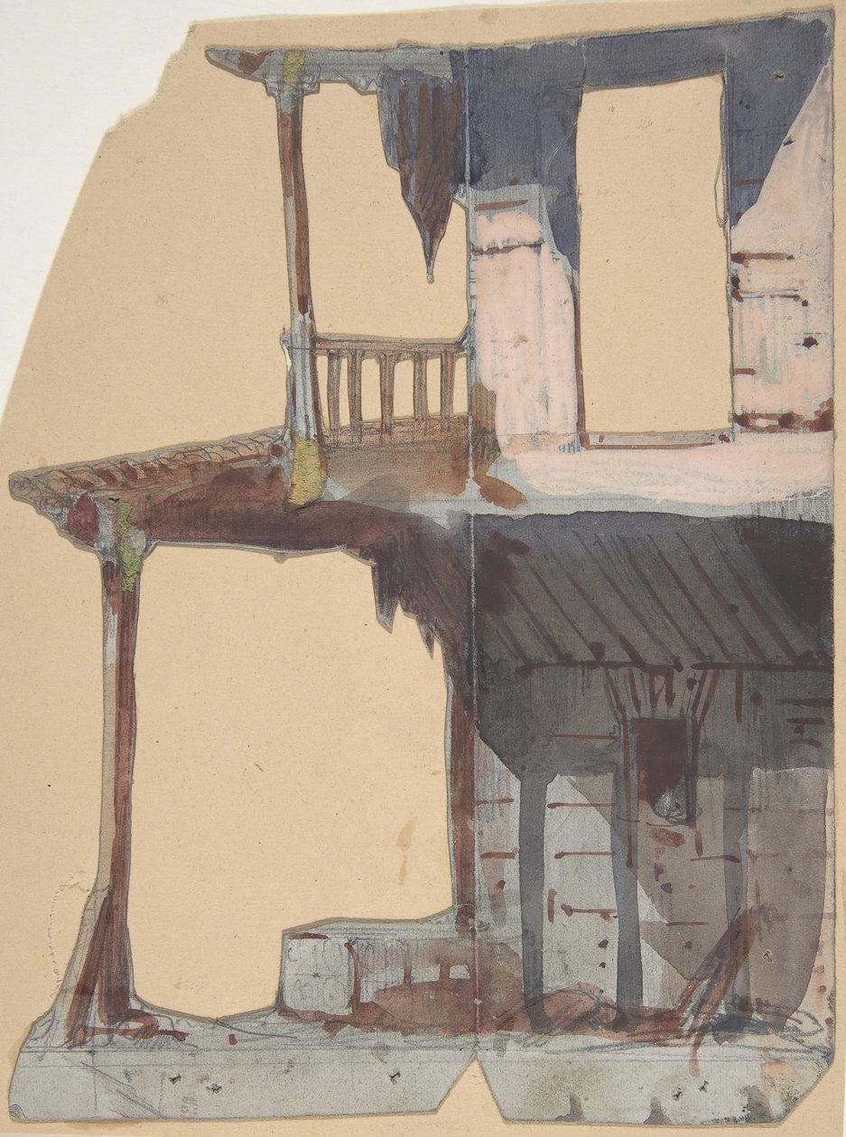 Projekt scenografii w Operze, Paryż, 1830-90. autorstwa Eugene Ciceri