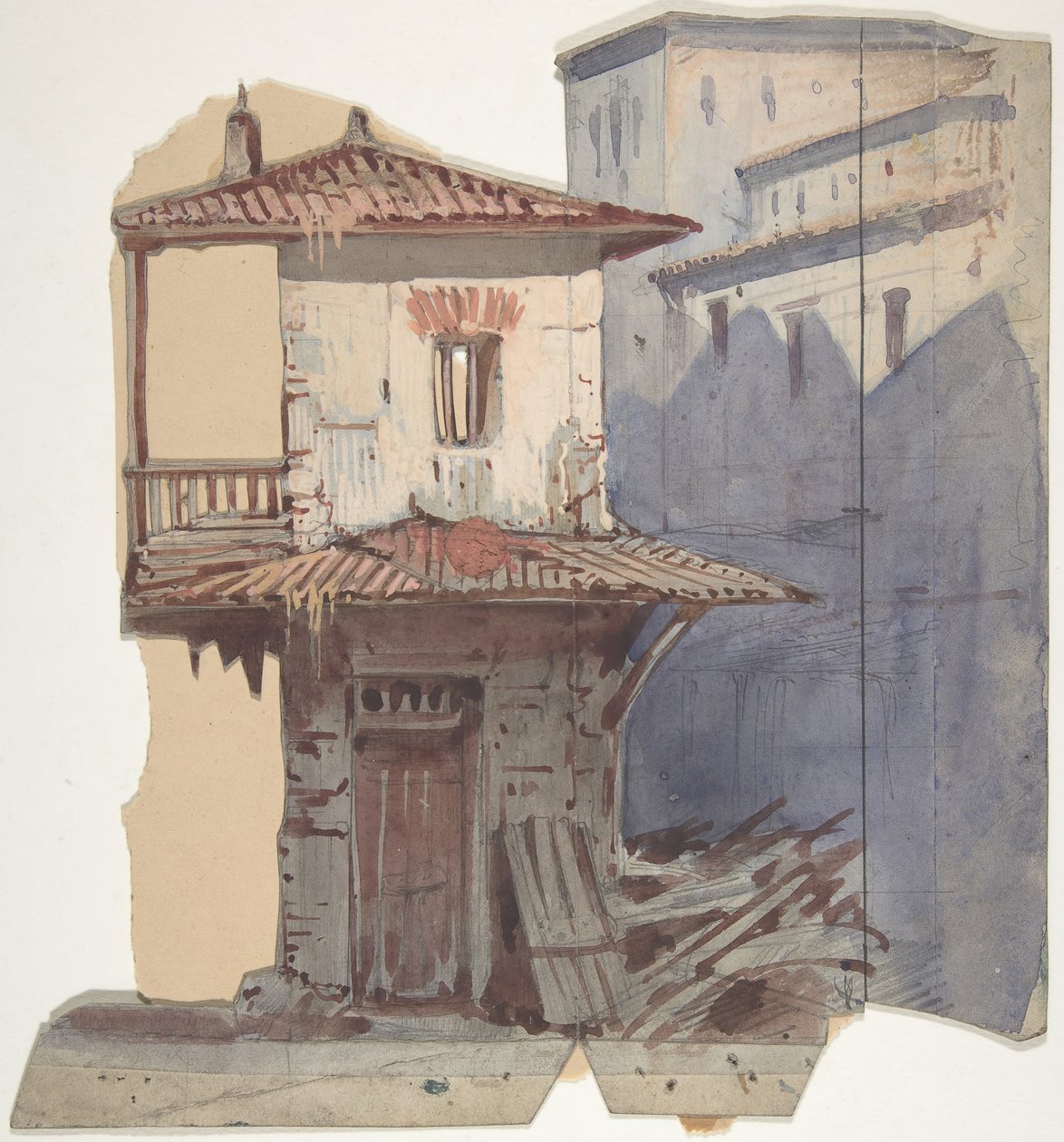 Projekt scenografii w Operze, Paryż, 1830-90. autorstwa Eugene Ciceri