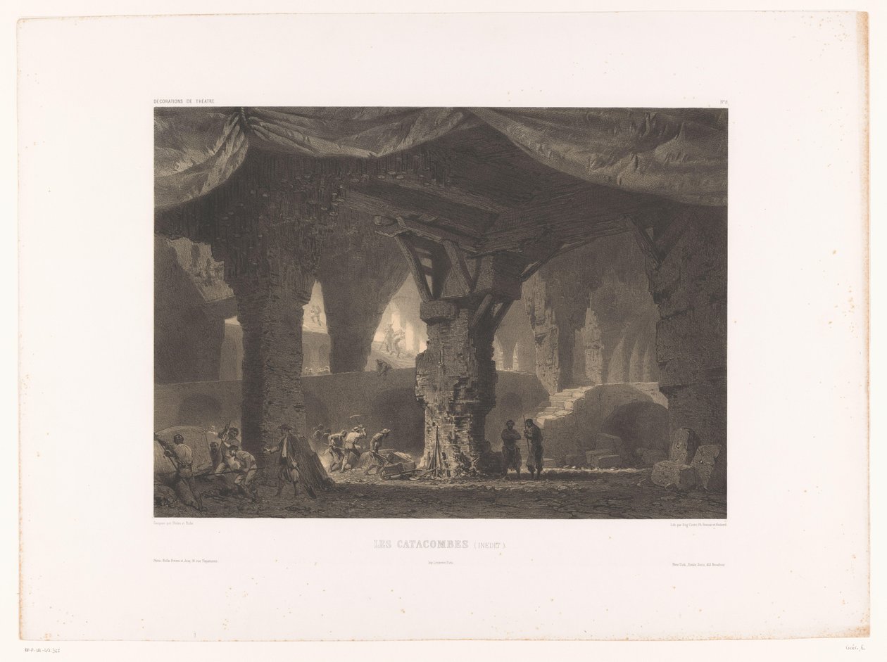 Theaterdecor spotkał katakumby Les catacombes (nieedyt.) (tytuł na obiekcie) Dekoracje teatralne (tytuł serii) Décorations de théâtre (tytuł serii na obiekcie) autorstwa Eugene Ciceri