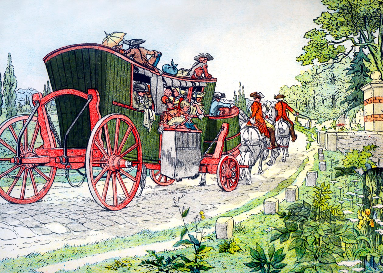Autobus z Paryża do Wersalu autorstwa Eugene Courboin