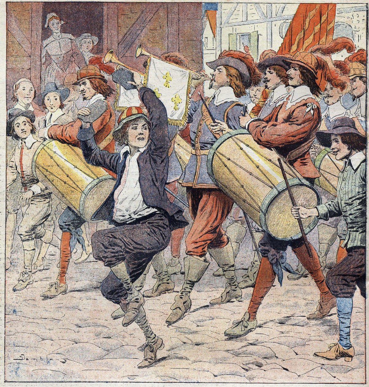 Ilustracja do "Vint ans apres" (Dwadzieścia lat później) autorstwa Eugene Damblans