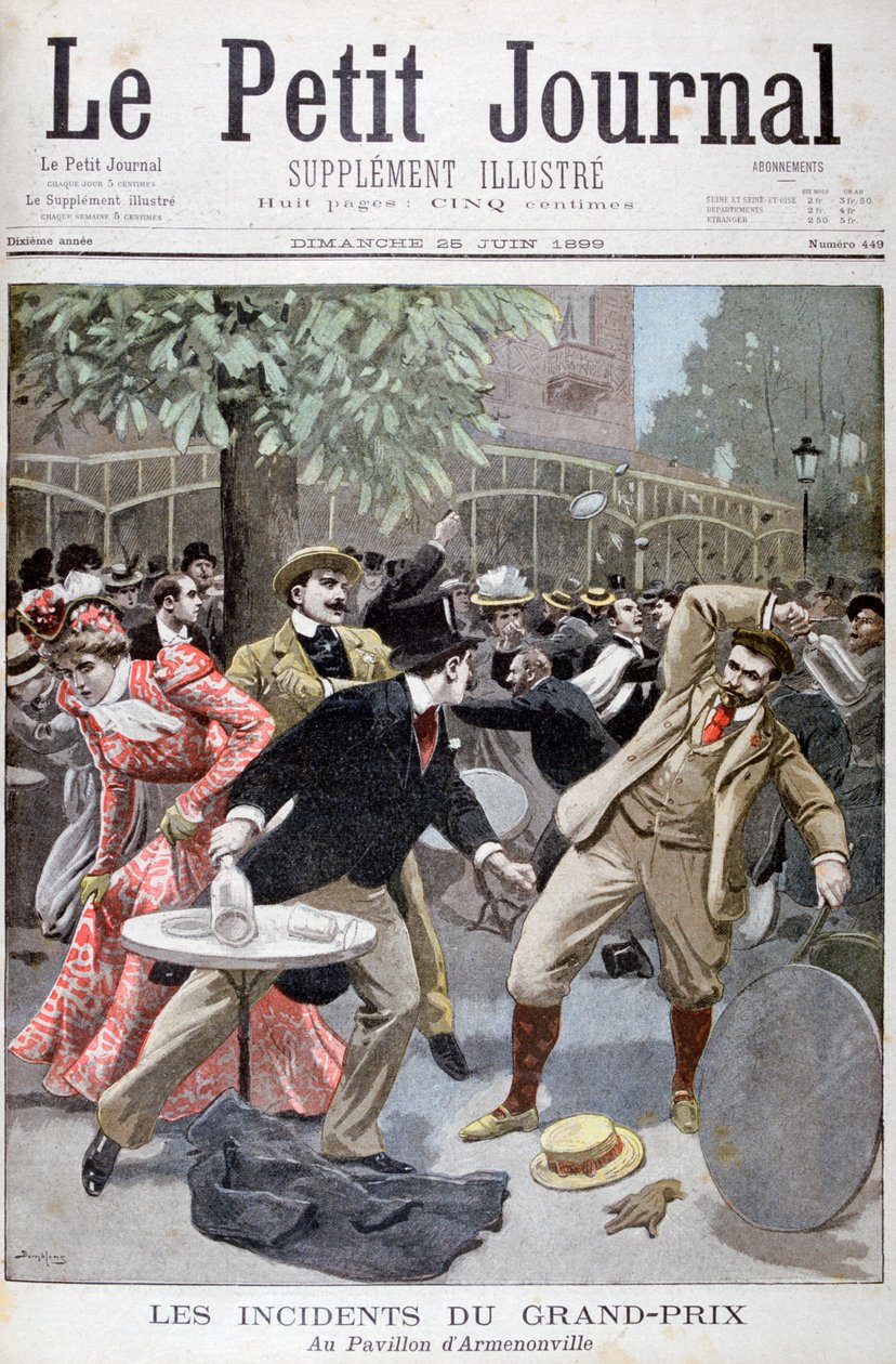 Incydent na Grand Prix, Pavillion dArmenonville, Francja, 1899. autorstwa Eugene Damblans
