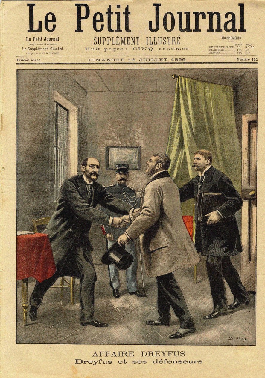 Le Petit Journal dotyczący sprawy Dreyfusa, 1899. autorstwa Eugene Damblans