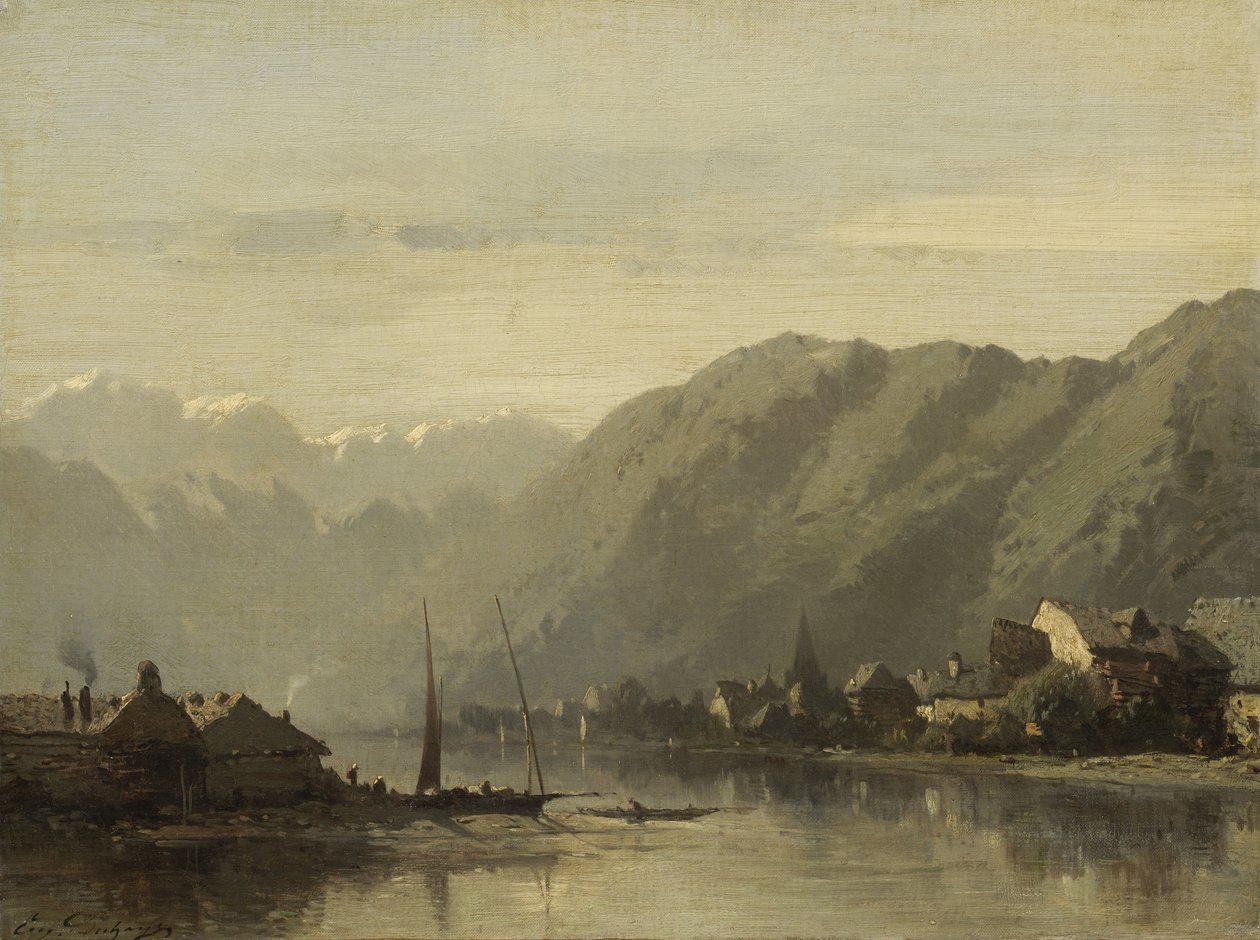 Jezioro Szwajcarskie, 1838-90 autorstwa Eugene Deshayes