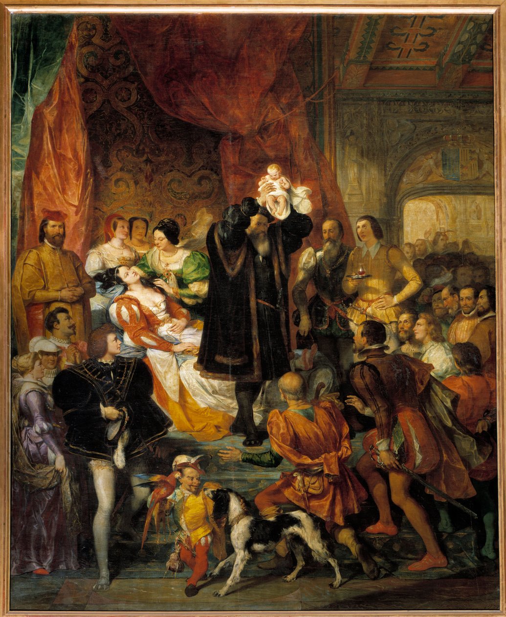 Narodziny króla Henryka IV w dniu 13.12.1553 w Chateau de Pau Jeanne III, znanej jako Jeanne d