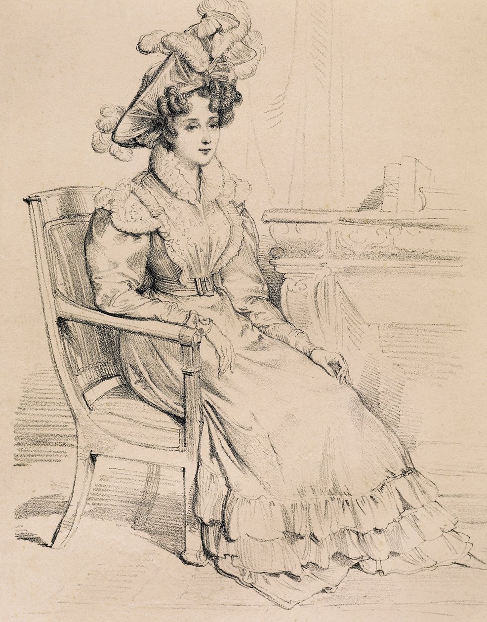 Portret Harriet Smithson, irlandzkiej aktorki i pierwszej żony francuskiego kompozytora Hectora Berlioza autorstwa Eugene Deveria