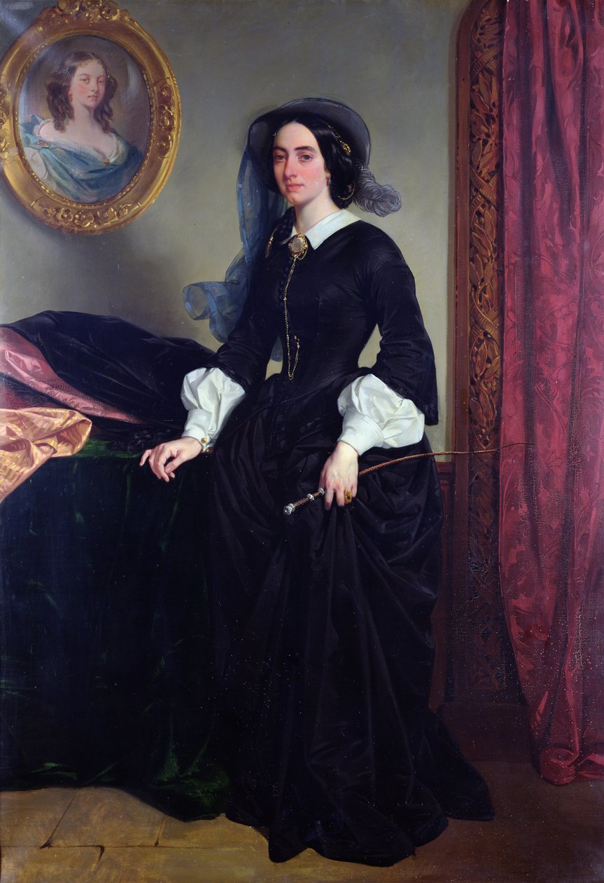Portret Marii Deveria, 1856 autorstwa Eugene Deveria