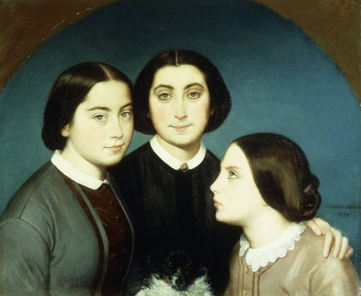 Portret trzech córek Charlesa Naudiera, 1854 autorstwa Eugene Emmanuel Amaury Duval