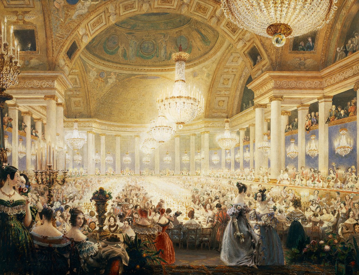 Święto Pań w Tuileries w 1835 r. autorstwa Eugene Emmanuel Viollet le Duc