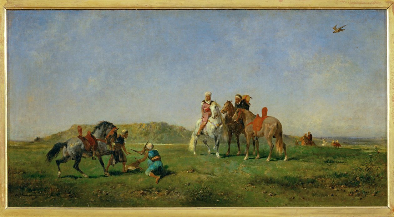 Chasse au faucon en Algerie - Polowanie z sokołami w ... autorstwa Eugène Fromentin