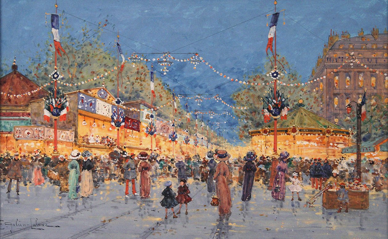 Jarmark Piernikowy. Plac Narodu, ok. godz. 1930 autorstwa Eugene Galien Laloue