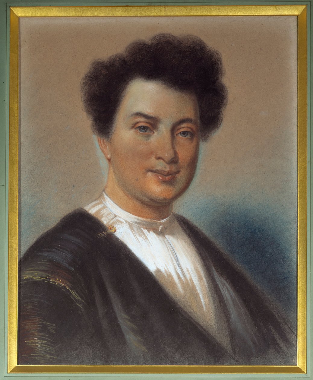Portret Alexandre Dumas Pere (1802-1870) Pastelowy obraz Eugene Giraud (1806-1881) 1830. Villers Cotterets, Musee Alexandre Dumas autorstwa Eugene Giraud